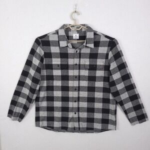 7 Diamonds Flannel Shirt Mens XXL Grey Black Plaid Generation Soft Casual